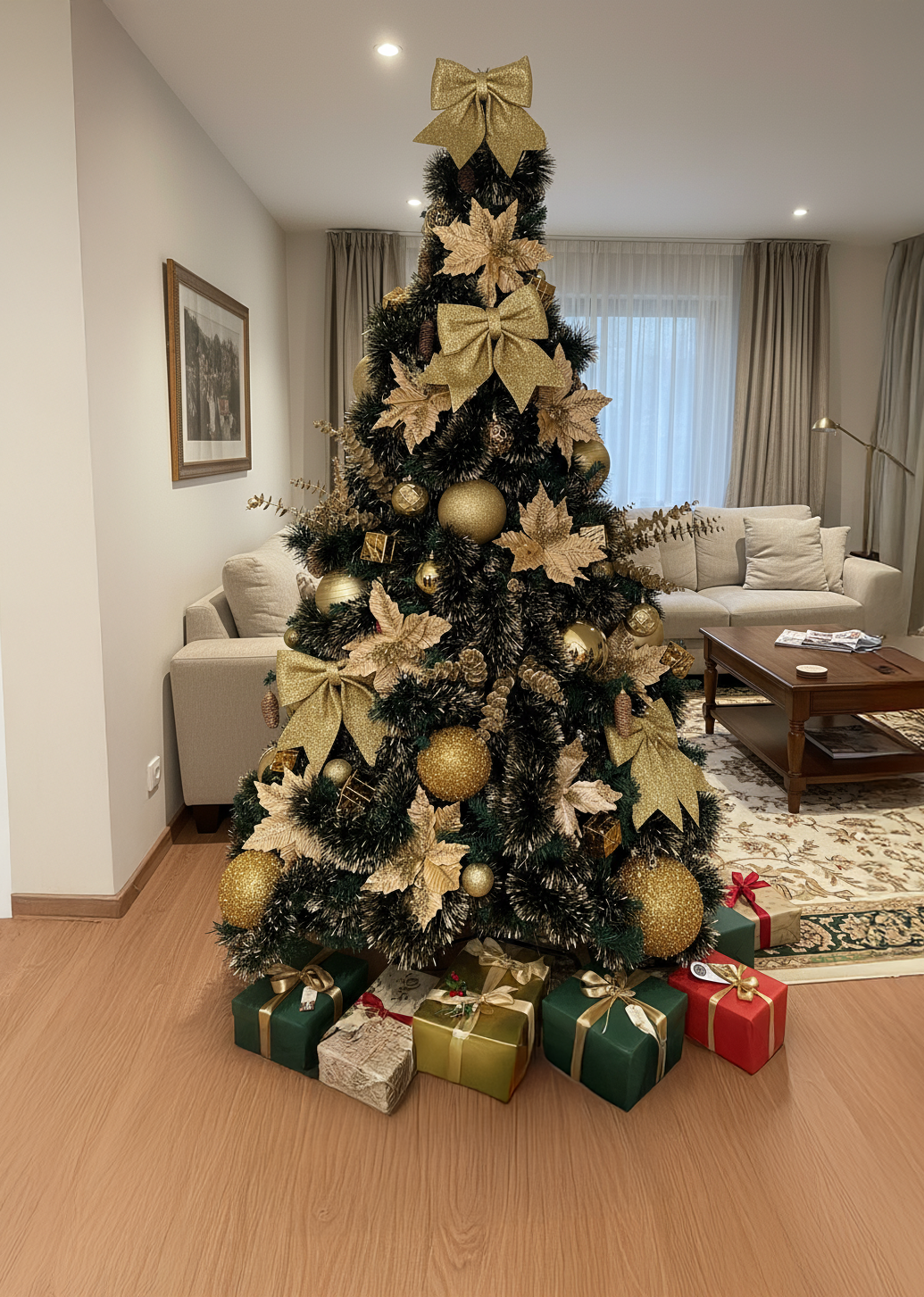 Kit Árvore de Natal Encanto Dourado