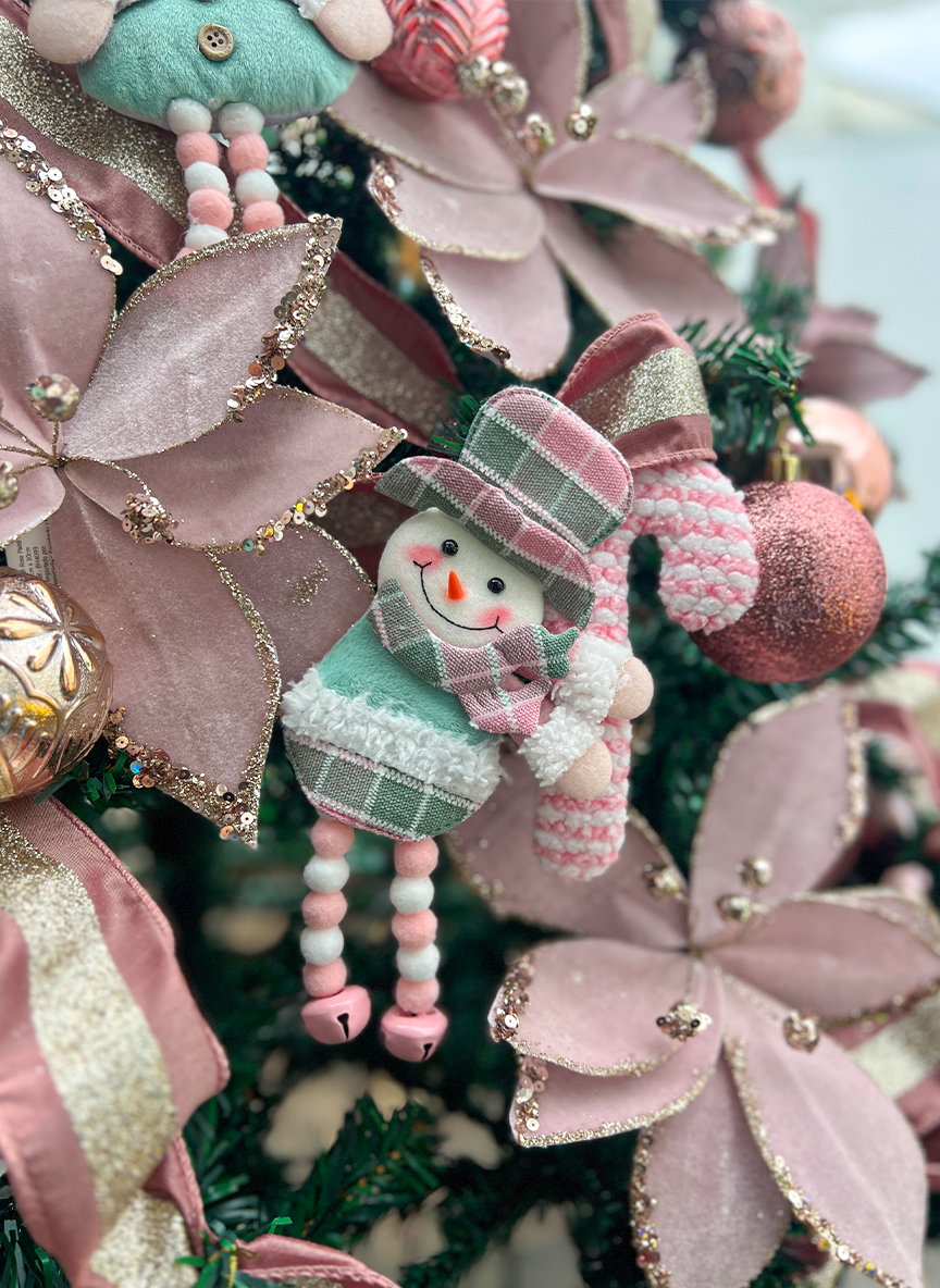 Kit Árvore de Natal Encanto Rosa