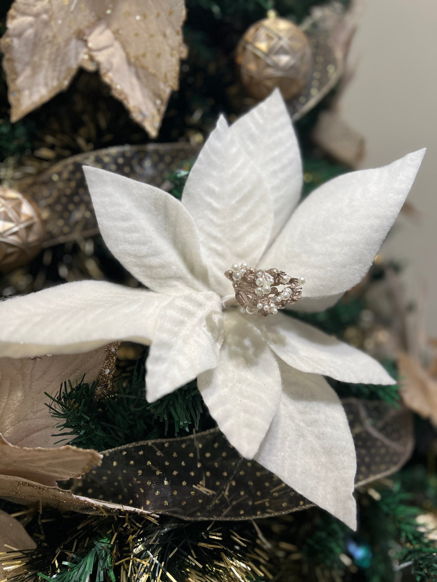 Kit Árvore de Natal Champagne e Branca