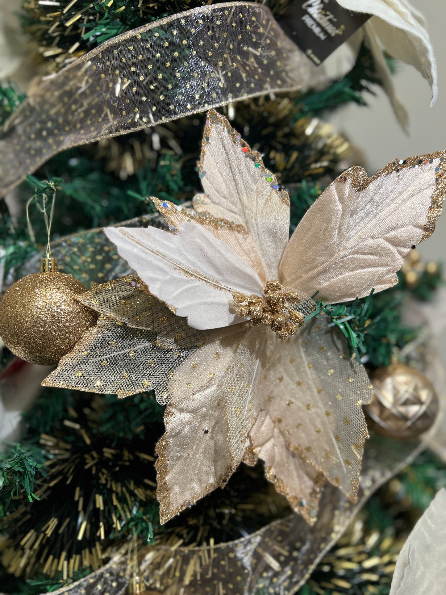 Kit Árvore de Natal Champagne e Branca